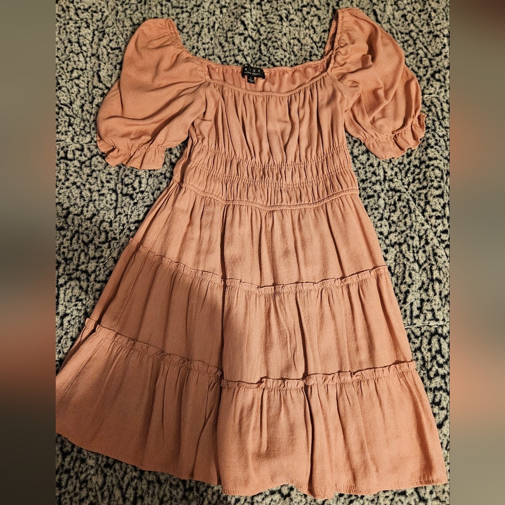 Trixxi Blush Off-Shoulder Mini Dress